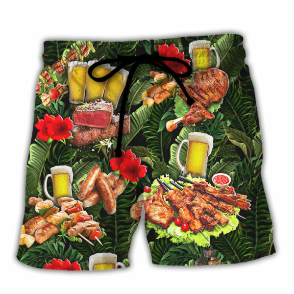 Barbecue Funny BBQ Beer Once You Put My Meat In Your Mouth You're Going To Want To Swallow - Beach Short - Owl Ohh