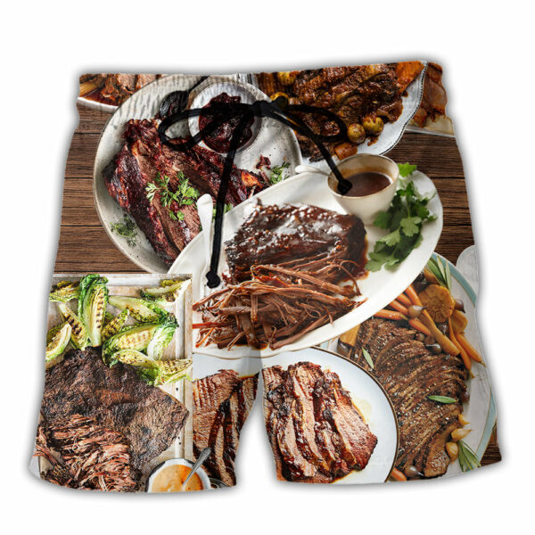 BBQ Brisket Delicious Meal For Life Style - Beach Short  - Owl Ohh