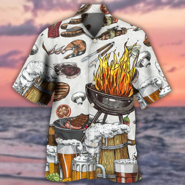 BBQ Grill And Drink Beer - Hawaiian Shirt  - Owl Ohh - Image 2