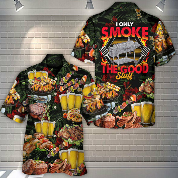 Barbecue Food BBQ I Only Smoke The Good Stuff - Hawaiian Shirt - Owl Ohh - Image 3