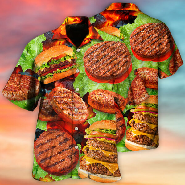 BBQ Hamburger Patties BBQ Style - Hawaiian Shirt  - Owl Ohh - Image 2