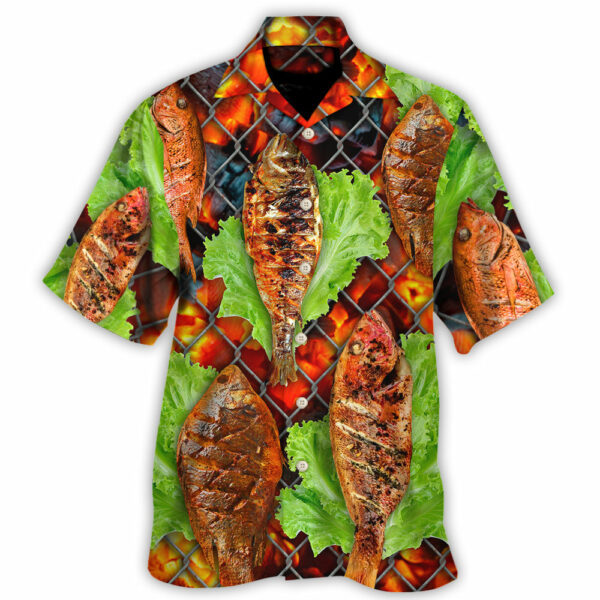 Food Delicious Grilled Fish BBQ Style - Hawaiian Shirt  - Owl Ohh