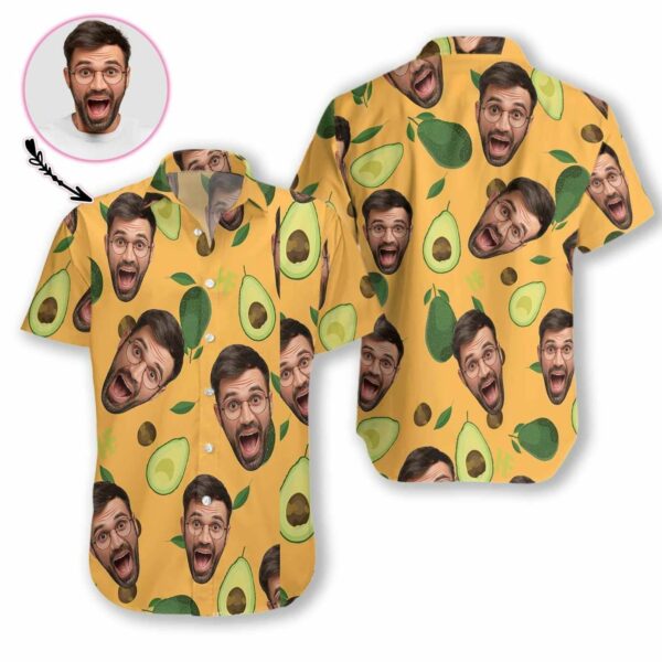 Beach Shirt Buy Personalized I Love Avocado Hawaiian Shirts Funny Custom Face  - Free Design 9to5vibe