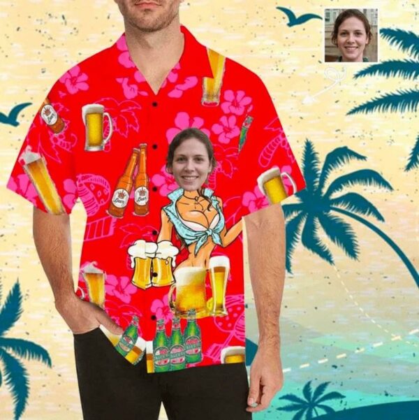 Beach Shirt Coer Your Body With Amazing Funnycustom Face Beer Unisex Hawaiian Shirts - Free Design 9to5vibe