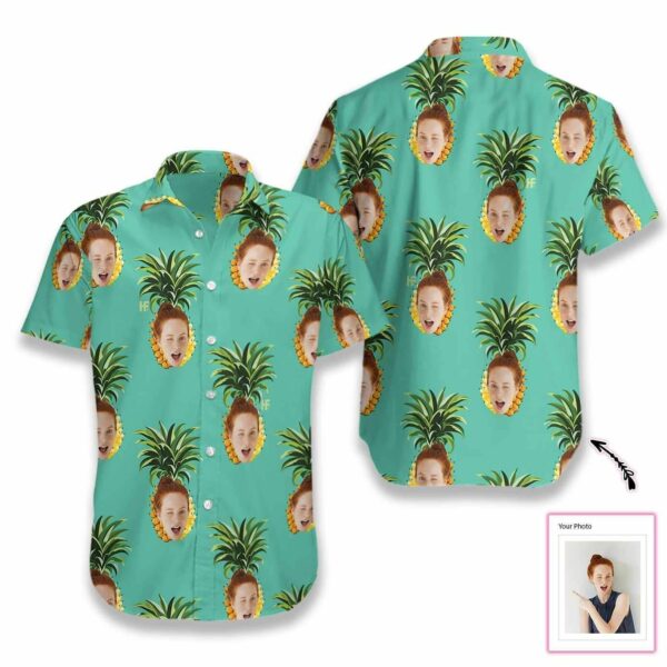 Beach Shirt Get Now Personalized Pineapple Hawaiian Shirts Custom Face - Free Design 9to5vibe