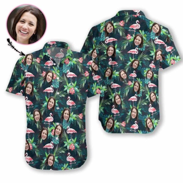 Beach Shirt Order Personalized Funny Custom Face Flamingo Hawaiian Shirts - Free Design 9to5vibe