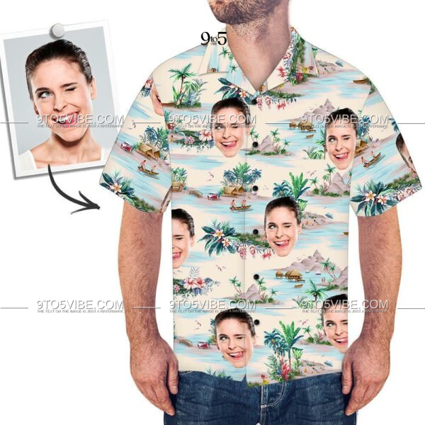 Custom Face All Over Print With Landscape Pattern Hawaiian Shirt - Free Design 9to5vibe