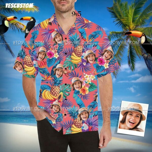 Custom Face Banana&Pineapple Men's All Over Print Hawaiian Shirt - Free Design 9to5vibe