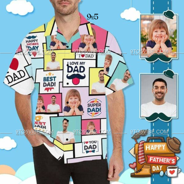 Custom Face Best Love To Dad Men's All Over Print Hawaiian Shirt  - Free Design 9to5vibe