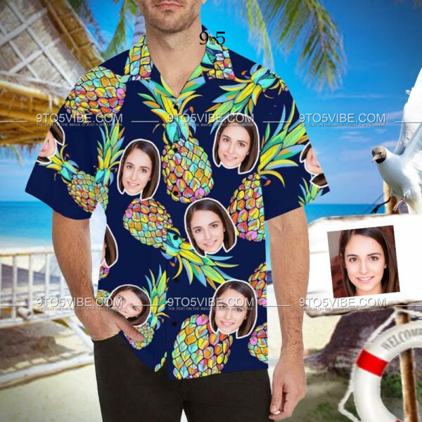 Custom Face Blue Pineapple Hawaiian Shirt  - Free Design 9to5vibe