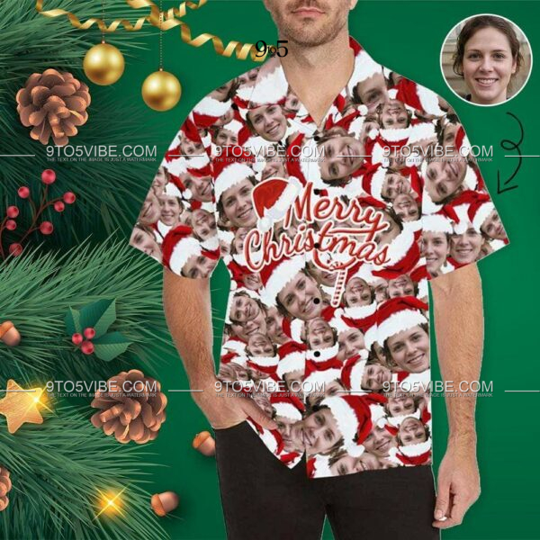 Custom Face Christmas For You Men's All Over Print Hawaiian Shirt  - Free Design 9to5vibe