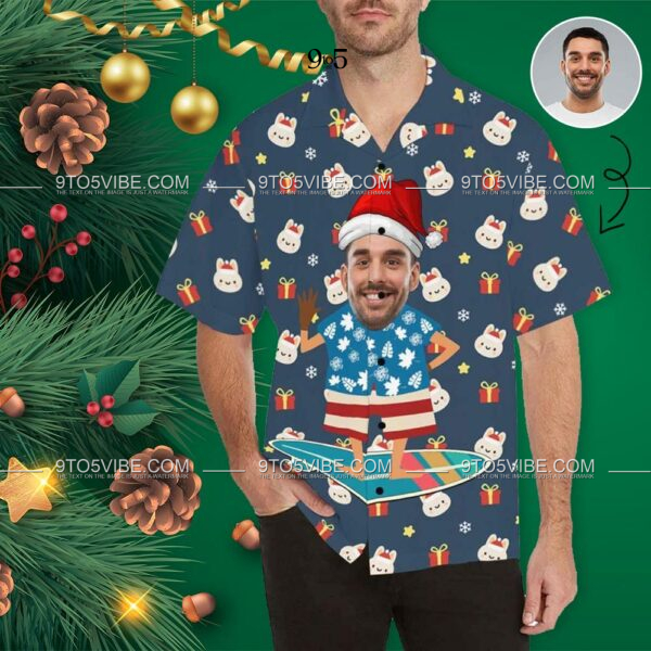 Custom Face Christmas Gift Men's Hawaiian Shirt  - Free Design 9to5vibe