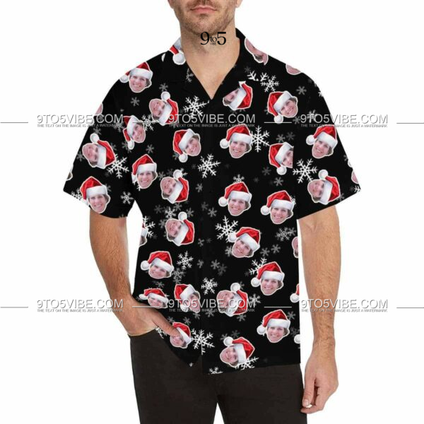 Custom Face Christmas Hats Men's Hawaiian Shirt  - Free Design 9to5vibe