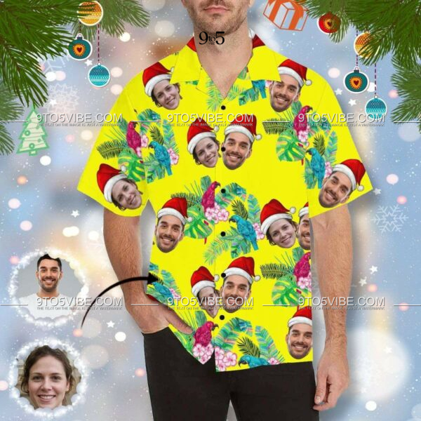 Custom Face Christmas Lover Men's All Over Print Hawaiian Shirt  - Free Design 9to5vibe