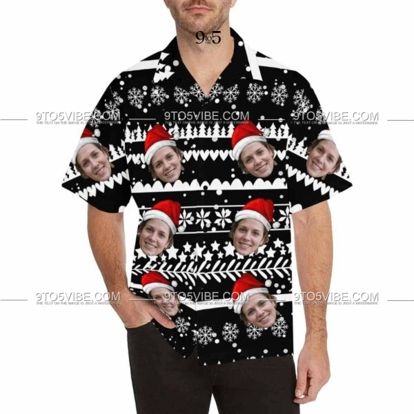 Custom Face Christmas Party Men's All Over The Print Hawaiian Shirt  - Free Design 9to5vibe