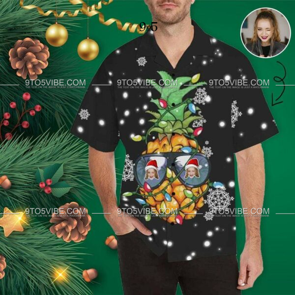 Custom Face Christmas Snow Men's Hawaiian Shirt  - Free Design 9to5vibe