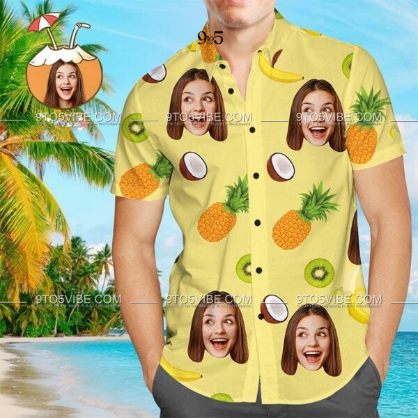 Custom Face Hawaiian Shirt Fruits Personalized Tee for Husband  - Free Design 9to5vibe