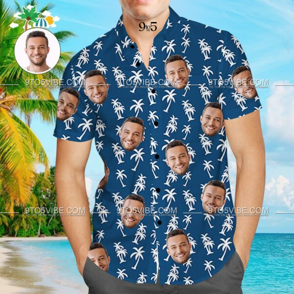 Custom Face Hawaiian Shirt Tree Aloha Beach Shirt with Dog Face  - Free Design 9to5vibe