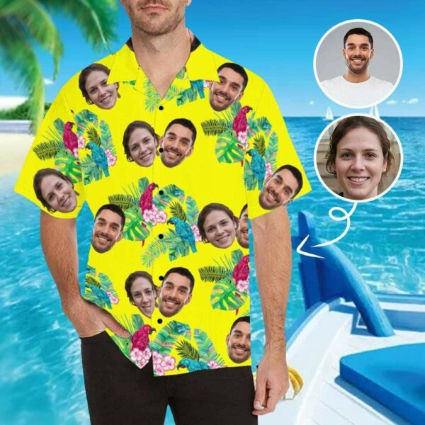 Custom Face Hawaiian Shirts Face Flower Birds Unisex & Teenage Hawaiian Shirt  - Free Design 9to5vibe