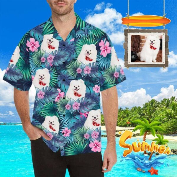 Custom Face Lovely Dog Men's All Over Print Hawaiian Shirt - Free Design 9to5vibe