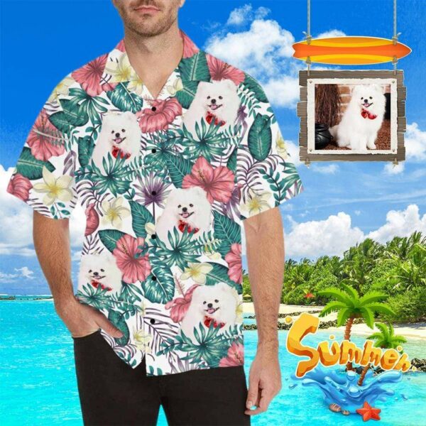 Custom Face Puppy Love Men's All Over Print Hawaiian Shirt  - Free Design 9to5vibe