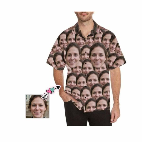 Custom Face Seamless My Lover Men's All Over Print Hawaiian Shirt  - Free Design 9to5vibe