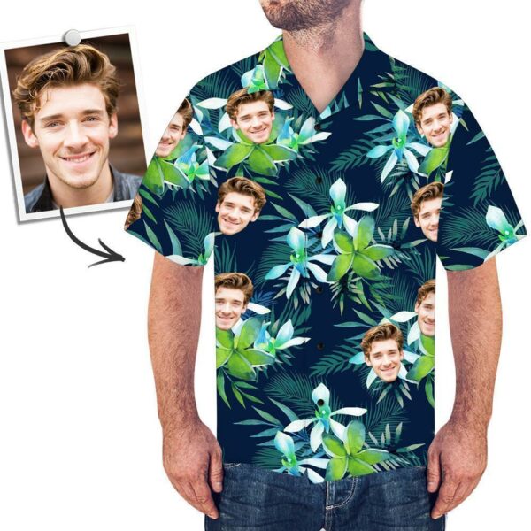 Custom Face Shirt Men S All Over Print Hawaiian Shirt Sea And Dolphin  - Free Design 9to5vibe