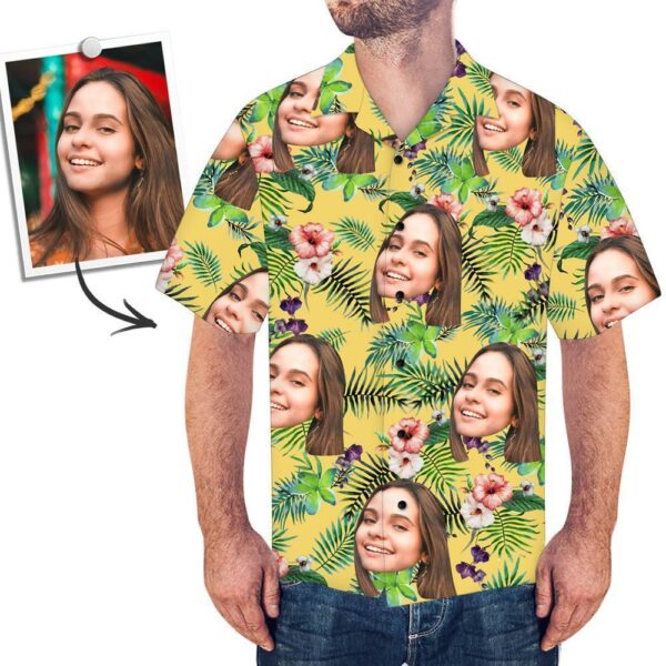 Custom Face Shirt Men's Hawaiian Shirt  - Free Design 9to5vibe