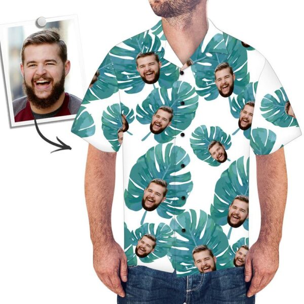 Custom Face Shirt Men's Hawaiian Shirt  - Free Design 9to5vibe