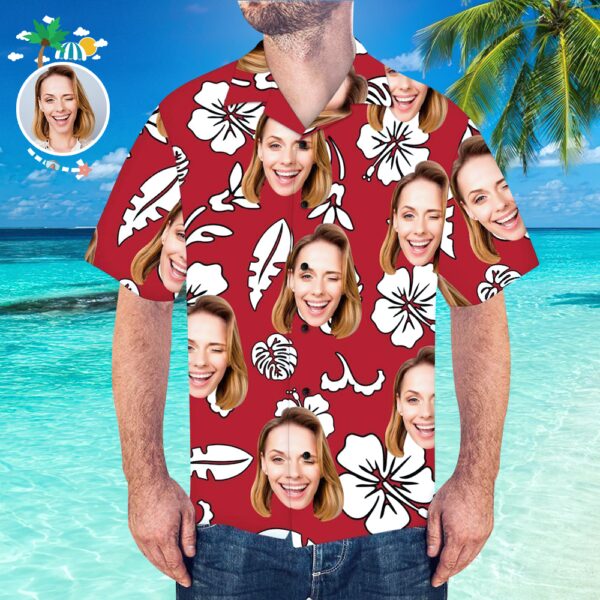 Custom Face Shirt Men's Hawaiian Shirt Lily Flowers  -  Unique Beach Shirt  - Free Design 9to5vibe