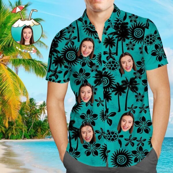 Custom Face Shirt Men's Hawaiian Shirt Sea Turtle - Free Design 9to5vibe