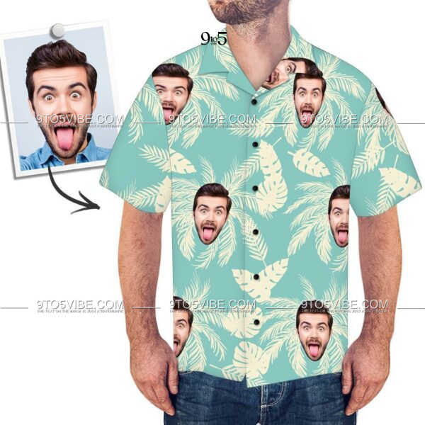 Custom Face Shirt Men's Hawaiian Shirt Simple Color Matching  - Free Design 9to5vibe