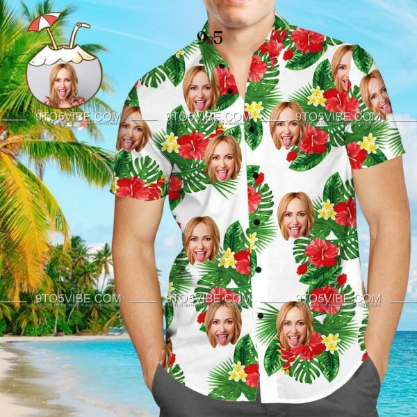 Custom Face Shirt Personalized Photo Men's Hawaiian Shirt  - Free Design 9to5vibe