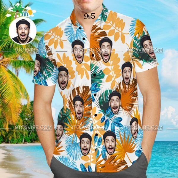 Custom Face Shirt Personalized Photo Men's Hawaiian Shirt  - Free Design 9to5vibe