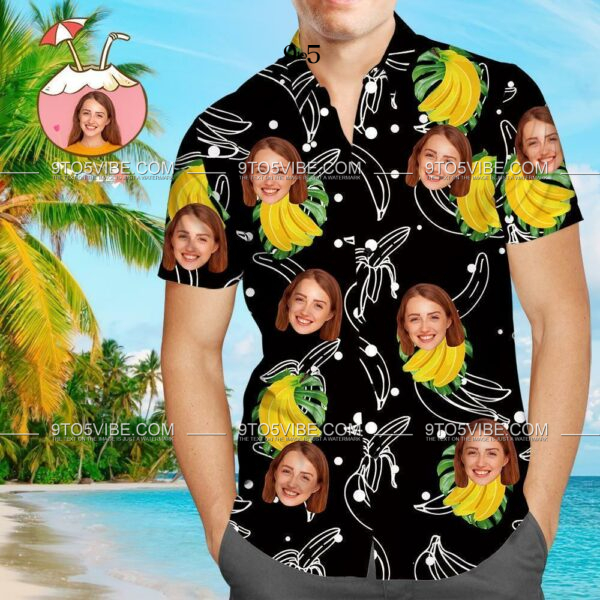 Custom Face Shirt Personalized Photo Men's Hawaiian Shirt Banana  - Free Design 9to5vibe