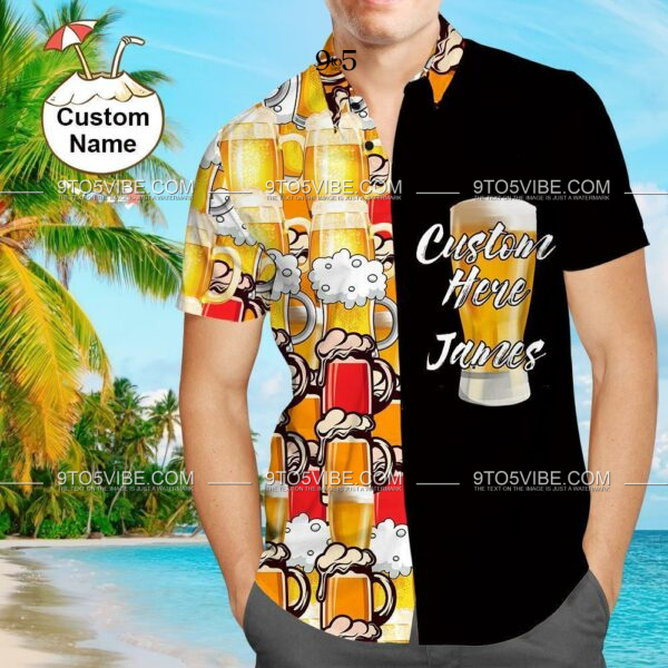 Custom Face Shirt Personalized Photo Men's Hawaiian Shirt Beer - Free Design 9to5vibe