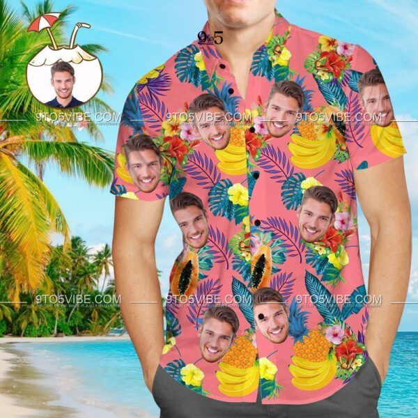 Custom Face Shirt Personalized Photo Men's Hawaiian Shirt Gift for Him  - Free Design 9to5vibe