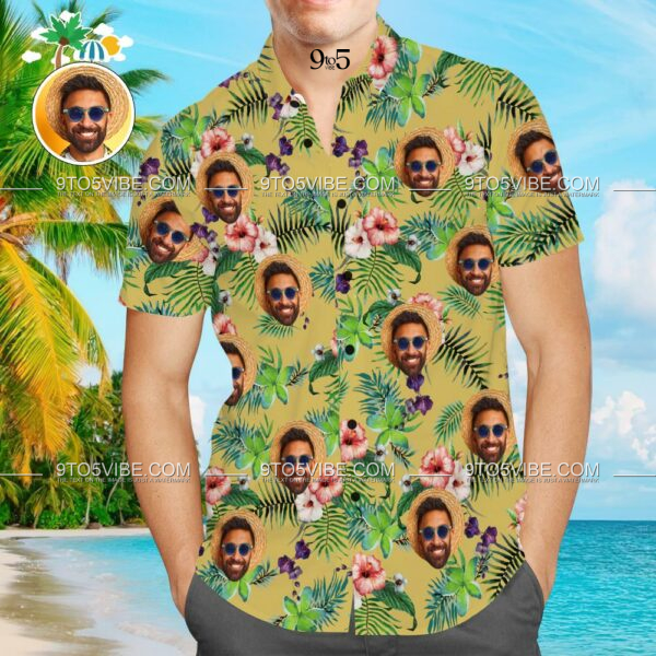 Custom Face Shirt with Text Men's Hawaiian Shirt Fashion Apparel  - Free Design 9to5vibe