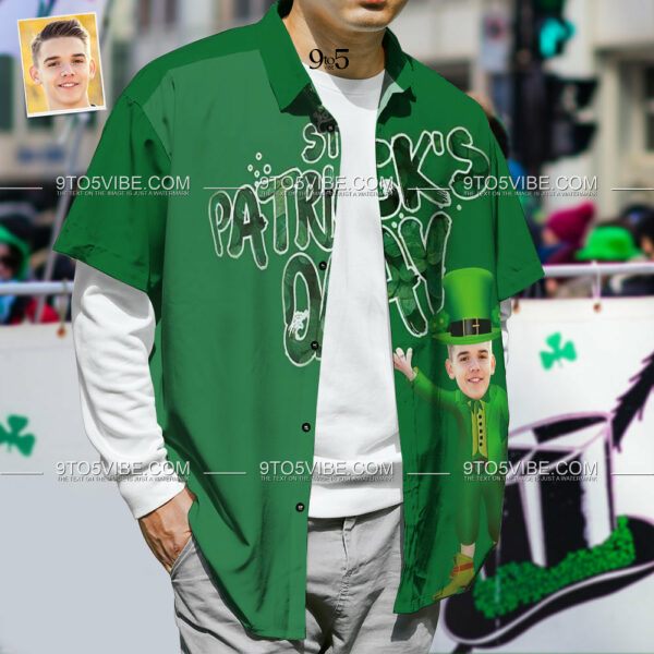 Custom Face St. Patrick Shirts -  Personalised Hawaiian Shirts -  Gift for Adults  - Free Design 9to5vibe