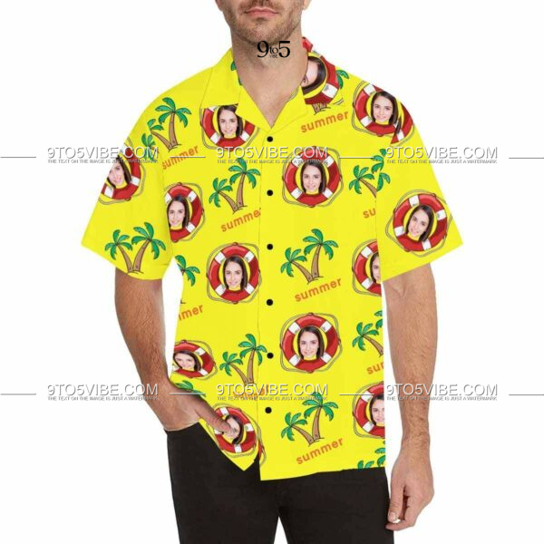 Custom Face Summer Men's All Over Print Hawaiian Shirt  - Free Design 9to5vibe