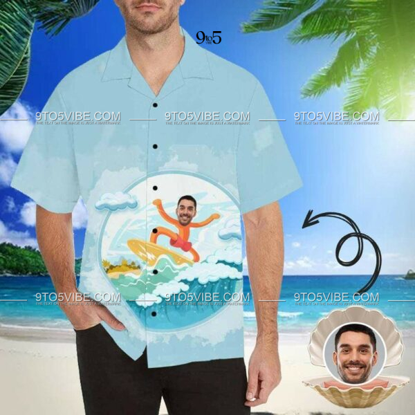 Custom Face Surfing Men's All Over Print Hawaiian Shirt - Free Design 9to5vibe