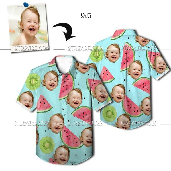 Custom Photo Hawaiian Shirts - Baby Kiwi Watermelon - Custom Face Shirt All Over - Free Design 9to5vibe