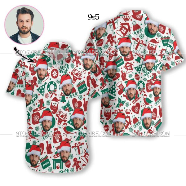 Funny Custom Face Christmas Pattern Seamless 01 EZ03 2710 Custom Hawaiian Shirt  - Free Design 9to5vibe