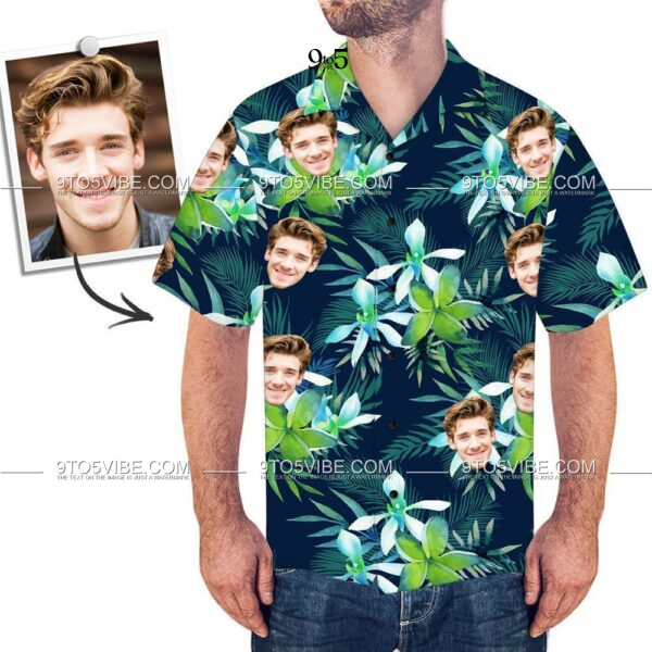 Men's Custom Face Shirt Hawaiian Shirt Short Sleeve Flower  - Free Design 9to5vibe