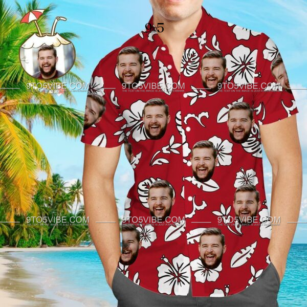 Men's Custom Face Shirt Hawaiian Shirt Short Sleeve Seaside  - Free Design 9to5vibe