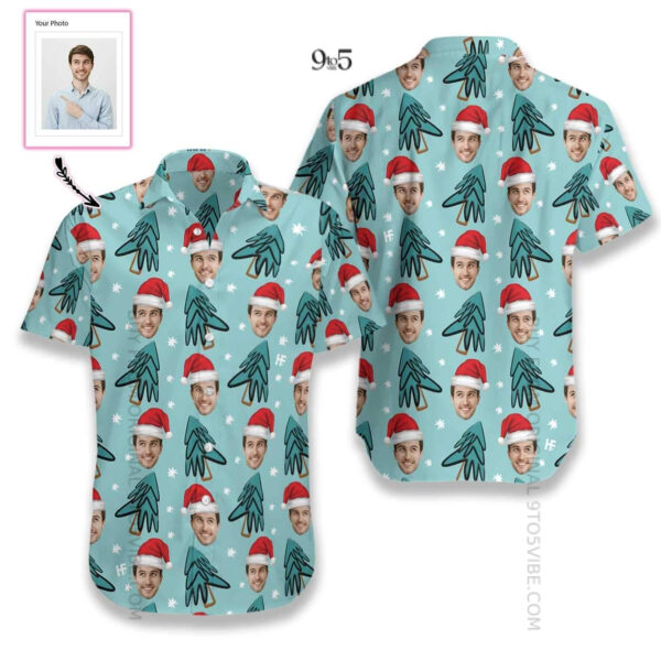 Personalized Custom Face Christmas Tree Hawaiian Shirts - Free Design 9to5vibe